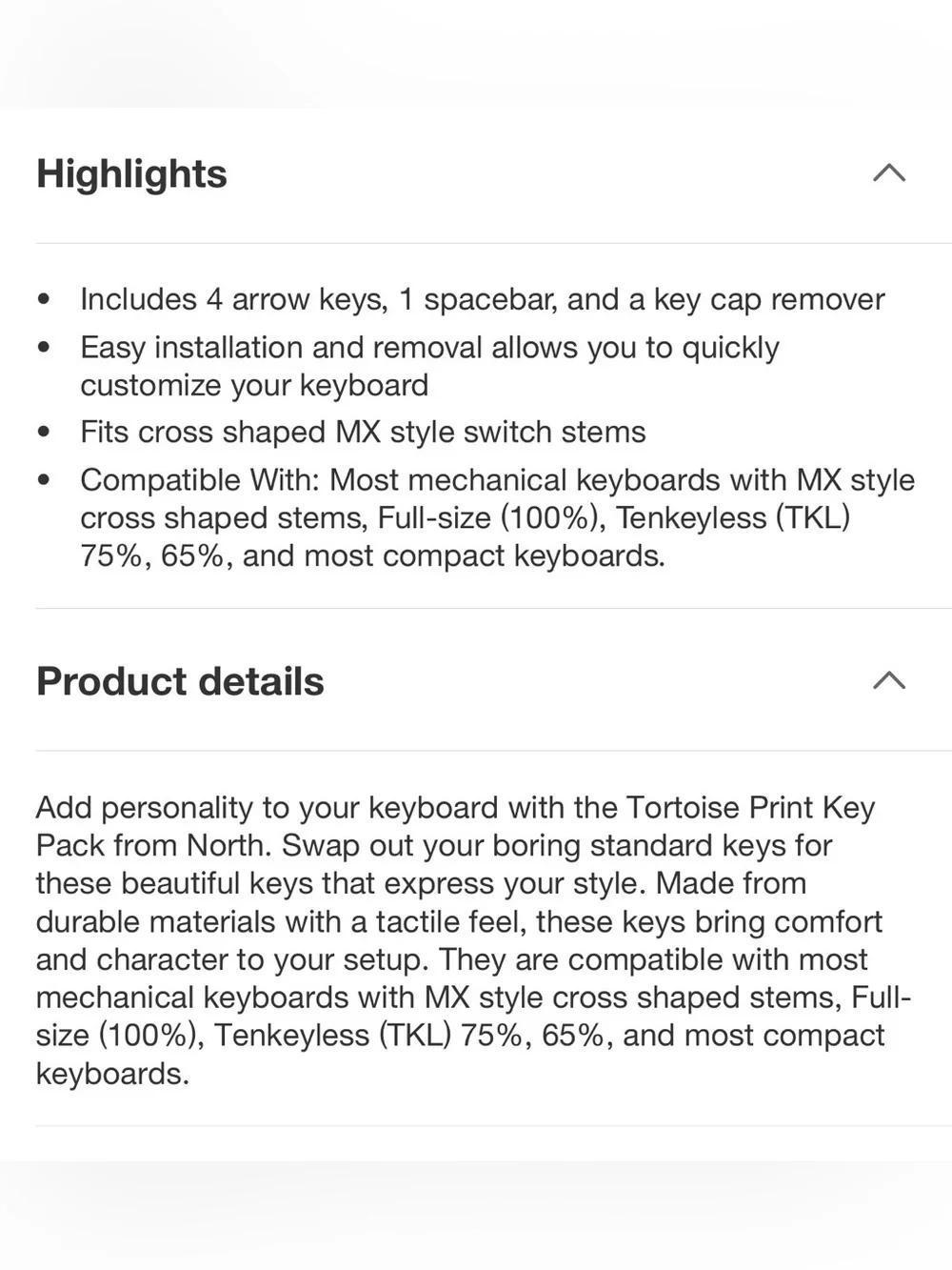 5 for $15 North Tortoise Accent Key Cap Pack - Mechanical Keyboard Accessories